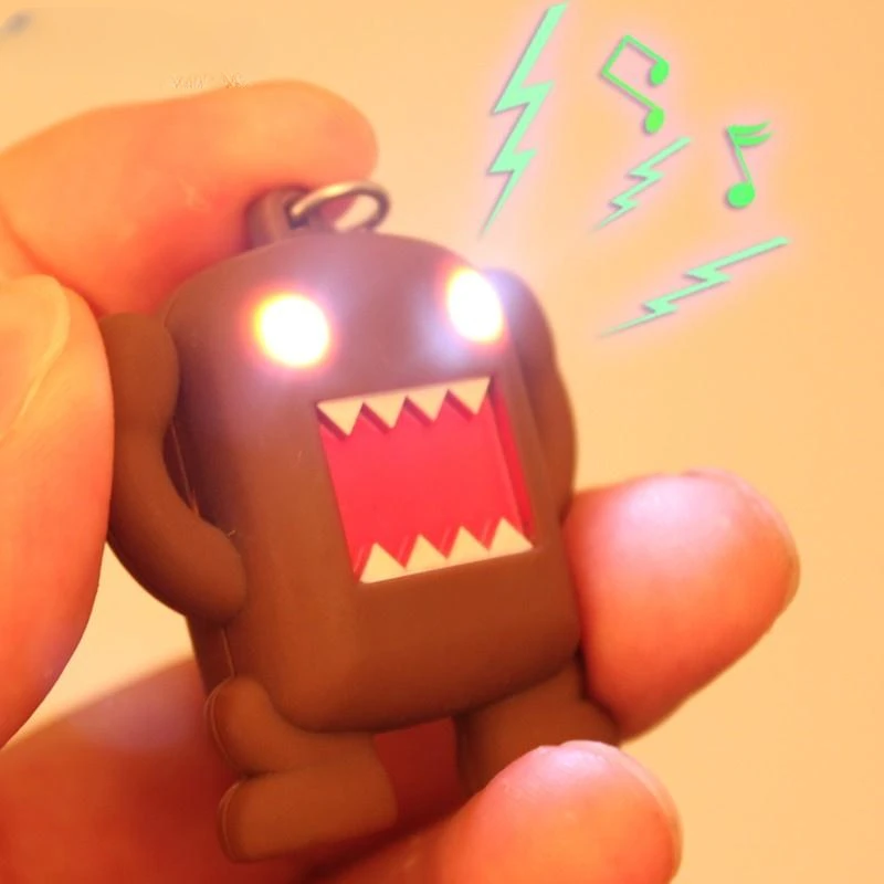 Domo kun Keychains Ultra Bright LED Cute Action Figure Toys Mini  LED Flashlight - £10.01 GBP+