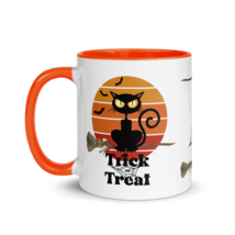 Personalized Monogram Coffee Mug 11oz | The Witch Cat&#39;s Trick or Treat A... - £22.66 GBP