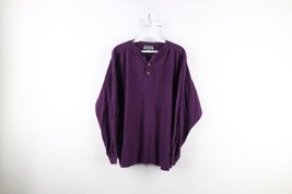 Vintage 90s Streetwear Mens Large Faded Blank Long Sleeve Henley T-Shirt... - £26.02 GBP