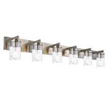 Modern Bathroom Vanity Light Fixtures Brushed Nickel Finished 6-Light With Seede - £256.96 GBP