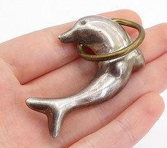 MEXICO 925 Sterling Silver - Vintage 2 Tone Leaping Dolphin Brooch Pin - BP1657 - £51.03 GBP