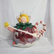 VTG Department 56 Sugar Plum Fairy Christmas Teapot Candy Cane Handle Dept 56 - £22.18 GBP