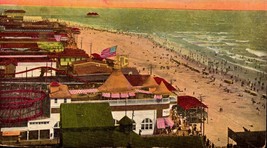 NJ Atlantic City Birds-eye View of the Beach Divided Back 1910 Postcard bk60 - £3.16 GBP