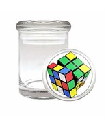 Rubix Cube Em1 Medical Glass Stash Jar 3&#39;&#39; X 2&#39;&#39; Herb And Spice Storage ... - $148.82 MXN