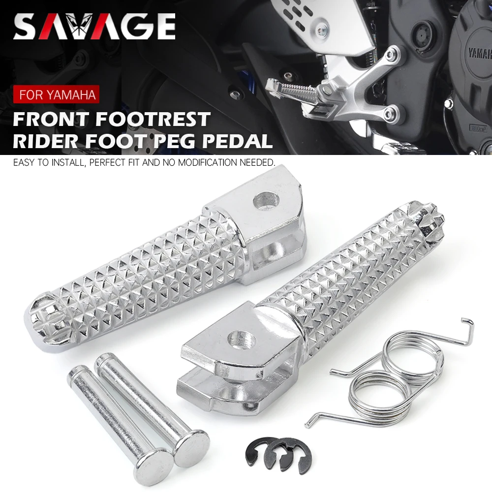Motorcycle Front Footrest Foot Pegs For YAMAHA MT07 MT09 Tracer 900 XSR 700 YZF - £14.52 GBP