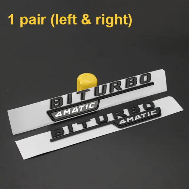 Letter Emblem for Mercedes Benz AMG V12BITURBO V8 BITURBO 4MATIC+ TURBO 4MATIC C