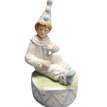 Mann&#39;s World of Music Clown Figurine Christmas Decor Ornaments White Porcelain - £11.07 GBP