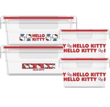 Snapware Hello Kitty Decorated Plastic Food Storage 8-pc Set w/ Lids NEW W/O BOX - £46.41 GBP