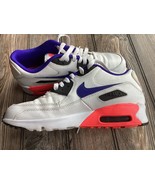 Nike Air Max 90 Essential Ultramarine Leather White/Ultramarine-Solar Red Size7Y - $41.61
