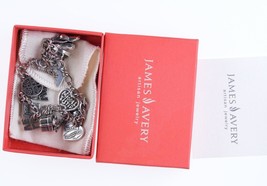 7.75&quot; James Avery Sterling silver Charm bracelet with lots of charms - £469.16 GBP