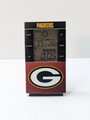 Primary image for NFL Green Bay Packers Digital Desk Clock, Time, Date, Weather, Alarm Excellent