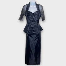 VINTAGE 1980s black 2 piece formal dress Halloween Witchy FIts Size 6/8 - £71.54 GBP