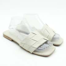 SEYCHELLES Womens 9 Beige Leather Slide Slip-on Woven Square Toe Sandals - $31.18