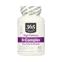 365 Whole Foods Supplements, Vitamins B-Complex plus Herbs &amp; Minerals 60 Tablets - £20.64 GBP