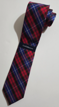 Croft and Barrow Necktie Tie Red, Navy and Black Plaid NEW NWT - $18.99