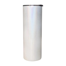 30oz Straight Skinny Blank White Stainless Steel Glitter Tumbler Sparkle... - $6.36