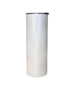 30oz Straight Skinny Blank White Stainless Steel Glitter Tumbler Sparkle... - $6.36