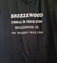 Breezewood Trucker T-Shirt Medium Unisex Adult VTG Single Stitch Black USA Made - £8.54 GBP