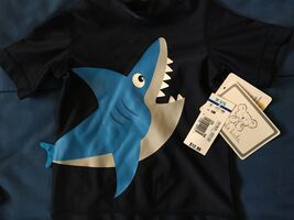 Boy's Navy Blue Swim Top Shark with Tail 6 Month *NEW W/TAGS* r1 - $5.99