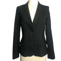 Club Monaco Dress Suit Jacket Women Sz 0 Black Italian Tropical Wool Notch Lapel - £35.09 GBP