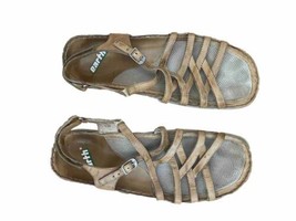 Earth U.S Patent Pending Latex Leather Brown Women Sandals Shoes 9.5 B - £18.15 GBP