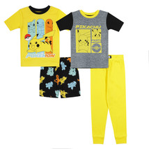 Pokemon Pikachu and Starters 4-Piece Youth Pajama Set Multi-Color - £28.29 GBP