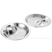 Round 2pcs Set Double Layer Plates Draining Dishes Stainless Steel Vineg... - £17.21 GBP+