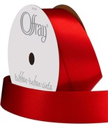 Offray Single Face Satin Ribbon Red - £12.13 GBP