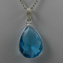 925 Sterling Silver Blue Topaz Gemstone Handmade Pendant Women Her Gift PSV-2379 - £23.66 GBP+