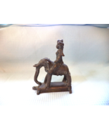 Antique Bronze   Deity Riding On Elephant - $58.29