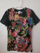 Ed Hardy Kids Black T shirt Multicolor Size Large - £22.93 GBP