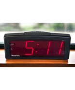 Westclox Alarm Clock 22705 Black Red LED Display Electric Battery Backup... - £17.26 GBP