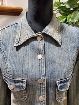 PZI Denim Women Blue Cotton Long Sleeve Buttons Front Jeans Jacket Blaze... - $27.00