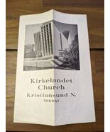 Kirkelandet Church Kristiansund N Norway Brochure Pamphlet - $29.13 CAD