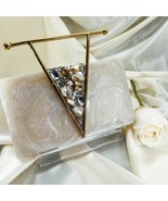 Stone work resin clutch with brass handle for wedding &amp; party, acrylic p... - £75.71 GBP