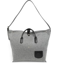 Longchamp Roseau Essential XL Wool Top Handle Open Tote Bag Weekender ~NIP~ Grey - £296.07 GBP