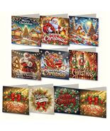 9pcs  Merry Christmas Card Set Greeting Card Diamond Jewel Art COMPLETE.... - $632.25 MXN