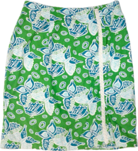 Vintage Lilly Pulitzer Skirt, Kelly Green and Blue Butterfly Lilly Print-Size 10 - £37.49 GBP