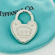 Please Return to Tiffany Love Heart Charm Pendant Padlock Lock - £398.80 GBP