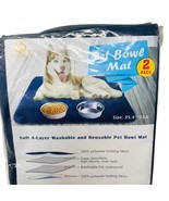 Scirokko Pet Dog or Cat Bowl Mat 2 pack size: 35.4&quot; by 23.6&quot; color Navy - £15.54 GBP