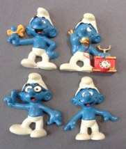 4 Vintage 1980s Smurf Magnets Peyo Schleich Hong Kong Wallace Berrie - £23.46 GBP