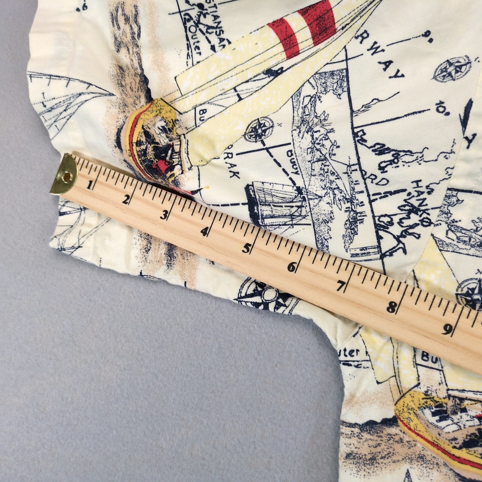 Vtg Faded Glory Nautical Sailing Ships Shirt Men's M Button Down Cotton Coastal Item image 6