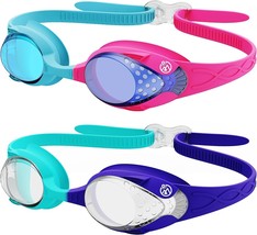 Kids Swim Goggles 2 Pack Quick Adjustable Strap Swimming Goggles for Kids - £22.74 GBP