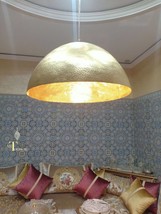 Gold Dome Brass Chandelier-Hammered Brass Dome Light Fixtures-Kitchen Oxide Ceil - £560.10 GBP