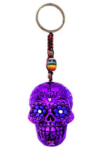 Day of the Dead Sugar Skull KC-0334 Zipper Pull Keychain 2&quot; H - £13.18 GBP