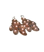 Rose Gold Filigree Drop Beads Dangle Earrings - £22.80 GBP