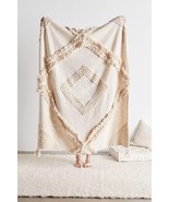 Bohemian Natural Tufted Blanket Throw Handmade Boho Throw Blankets Tufte... - £40.63 GBP