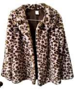 Gymboree Faux Fur Pink &amp; Brown Leopard Size Large 10 - 12 - $22.43