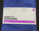 Room Essentials™-Twin/XL Twin Microfiber Solid Sheet Set, Sapphire - £6.25 GBP