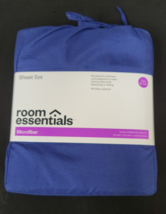 Room Essentials™-Twin/XL Twin Microfiber Solid Sheet Set, Sapphire - £6.35 GBP